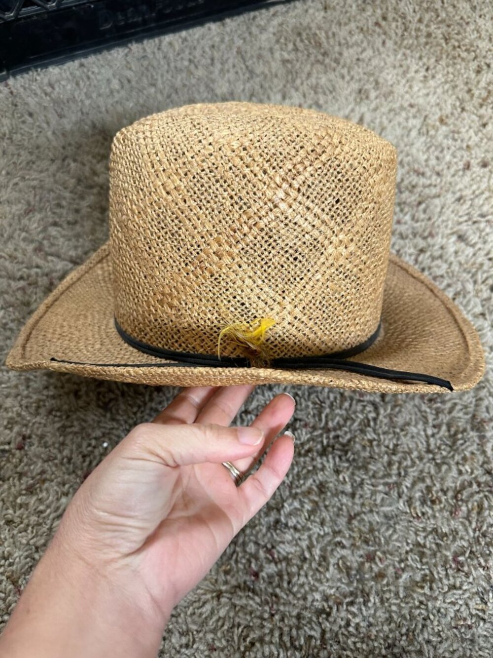 Stetson Roadrunner Straw Hat Western Style Hatband & Interior Band Brown 71/8 - Picture 3 of 7